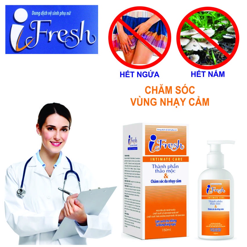 Dung dịch IFresh vệ sinh phụ nữ - làm sạch,sát khuẩn,kháng nấm,chống khô rát - Hàng Chính Hãng kèm quà 39k | Lotuspharma