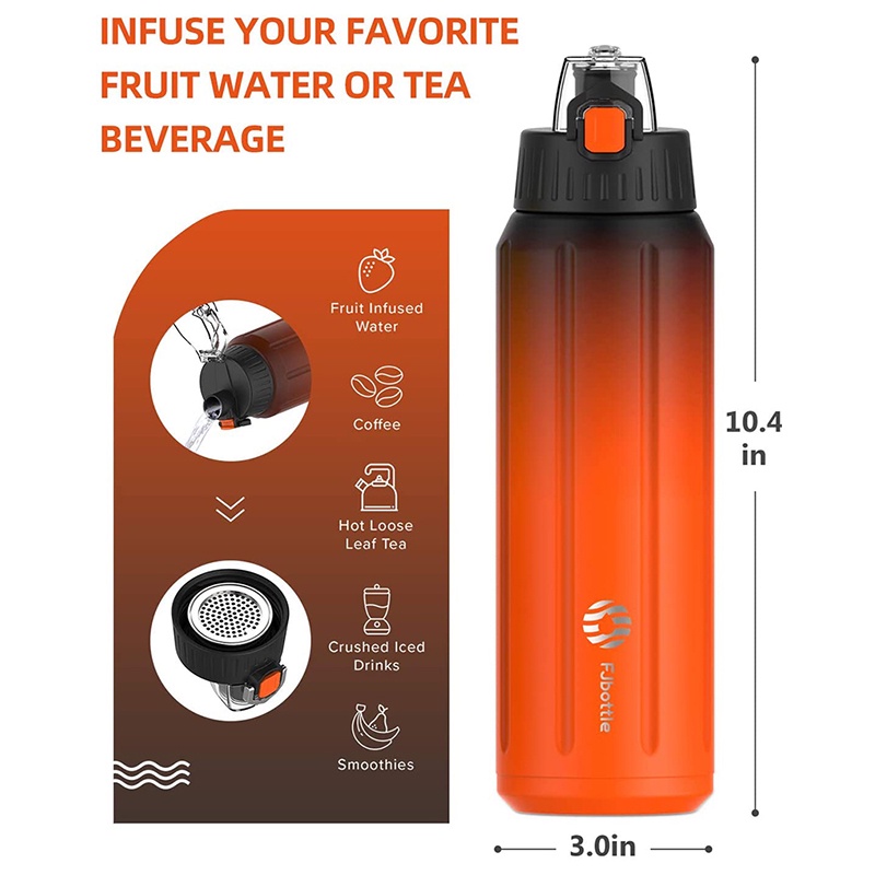 Bình Giữ Nhiệt Fjbottle 600Ml Inox 316 Cốc giữ nhiệt 5 màu món quà miễn phí Giữ ấm trong 24 giờ FJ002