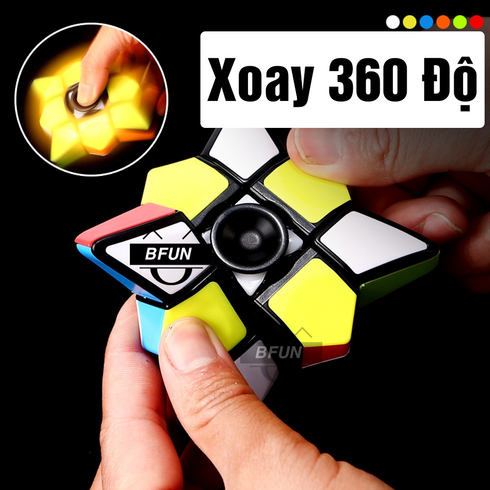 Rubik Biến Thể SPRINNER 1x3x3 Viền Đen - Khối Rubik Xoay 360 Độ Trơn Mượt, Đồ Chơi Trẻ Em BFUN (shop có rubik 3x3 , 2x2)