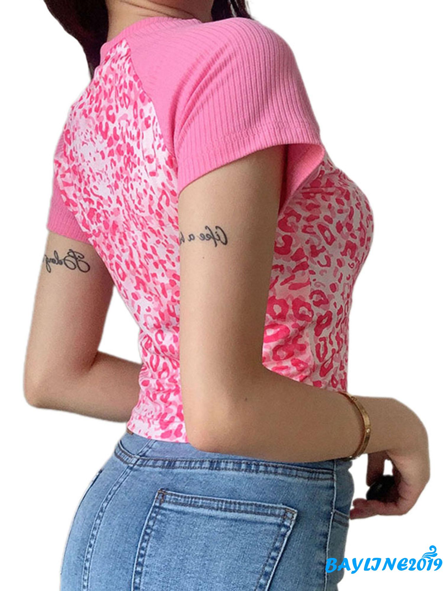 Áo Thun Ngắn Tay Họa Tiết Da Báo Cho Nữ | BigBuy360 - bigbuy360.vn