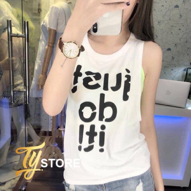 Áo Tanktop mẫu Just do it đen (kèm áo lót trong)