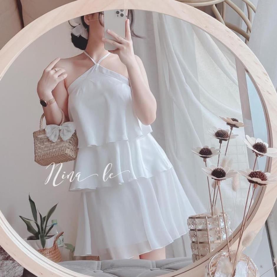 Váy Tầng Nữ, Váy Yếm Trắng 3 Tầng Chất Đũi Cát Siêu Mềm Có Chun Lưng ôM Siêu Đẹp | BigBuy360 - bigbuy360.vn