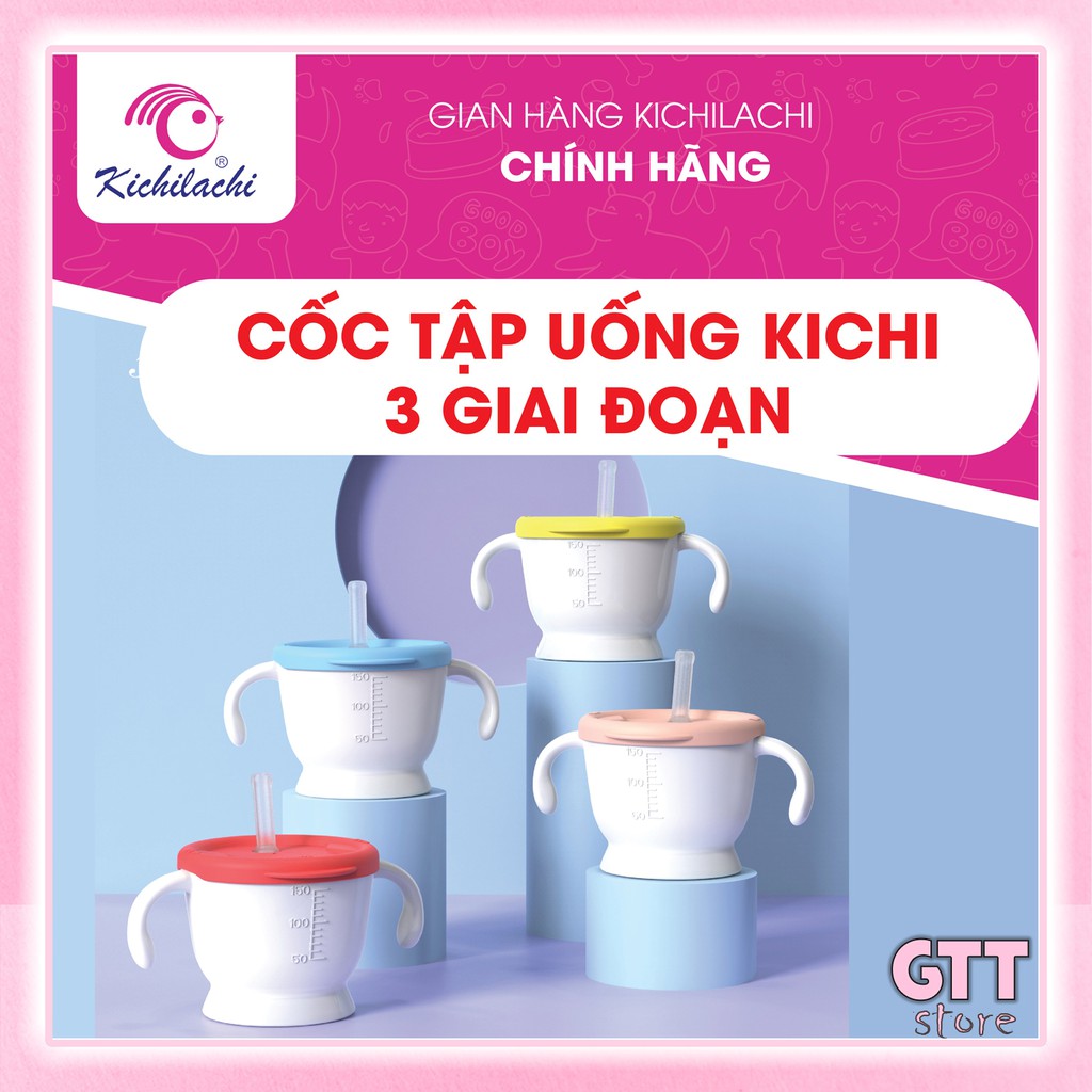 Cốc tập uống cho bé 3 giai đoạn đa năng Kichilachi chính hãng COC01