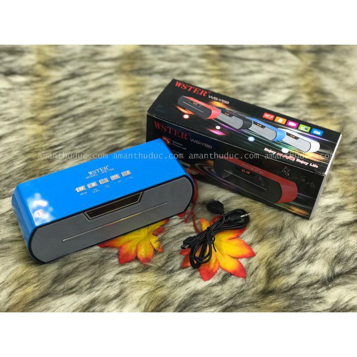 Loa Bluetooth Thẻ Nhớ USB FM AUX Wster Model WS Y69B Công Suất 3W Dung Lượng Pin 1200mah