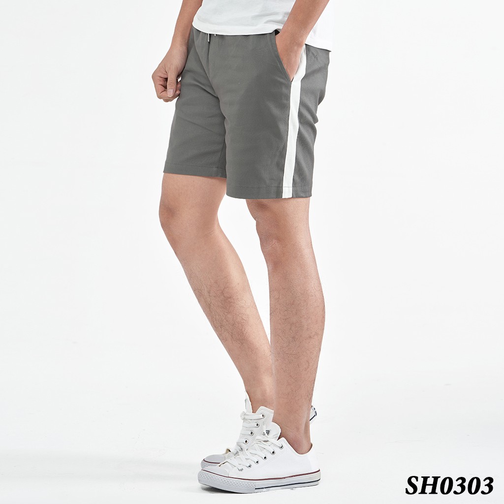 Quần Short Nam Kaki Dáng Ngắn ROUGH Phối Sọc Trắng 5 Màu Phong Cách Hàn Quốc | BigBuy360 - bigbuy360.vn
