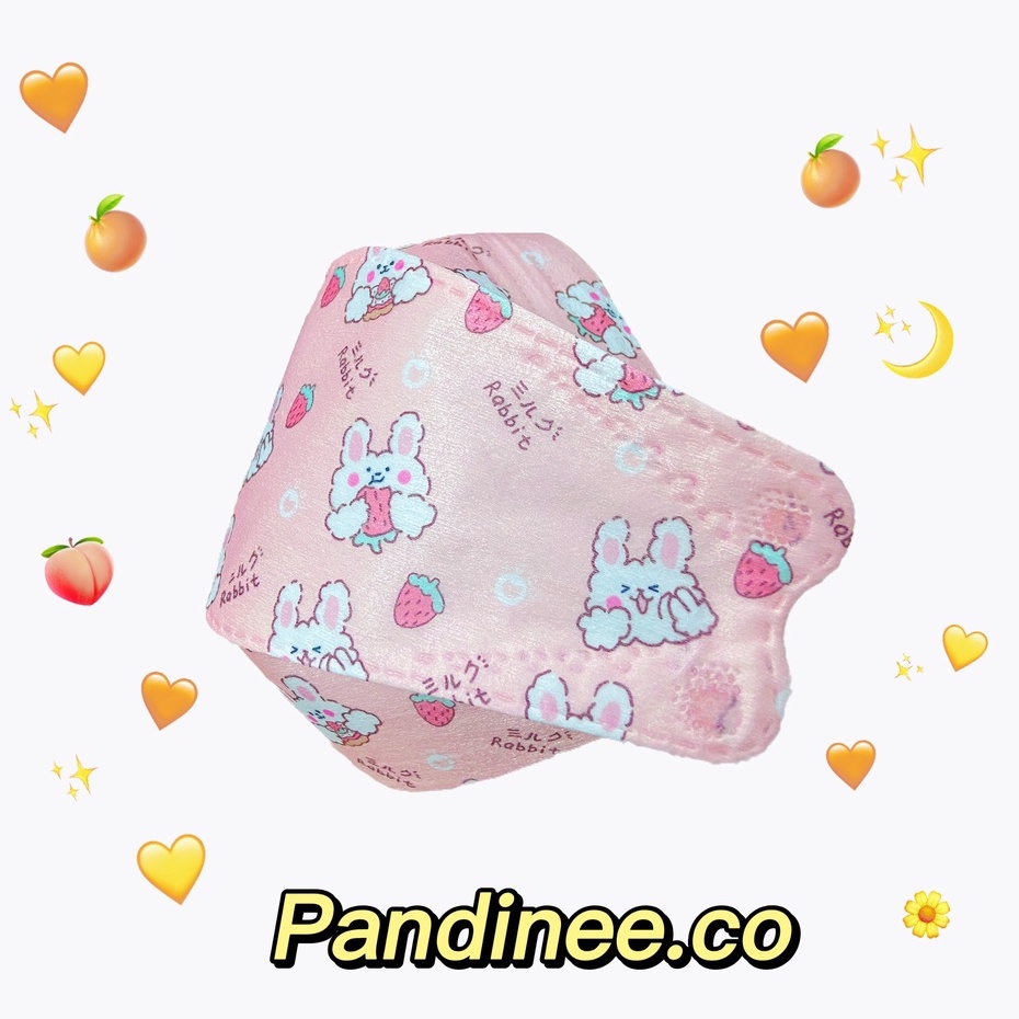 Khẩu trang KF94 cao cấp xuất Hàn in hoạ tiết hoạt hình gấu cute Pandinee KT02