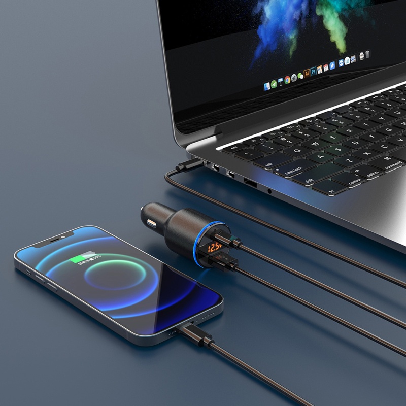 Tẩu Sạc Nhanh PD QC3.0 65W PPS Cổng USB Type C Cho Laptop Điện Thoại