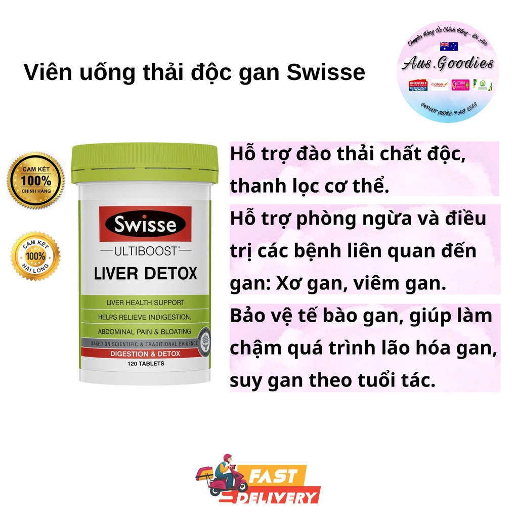 SWISSE THẢI ĐỘC GAN LIVER DETOX 60 viên - đủ bill date xa