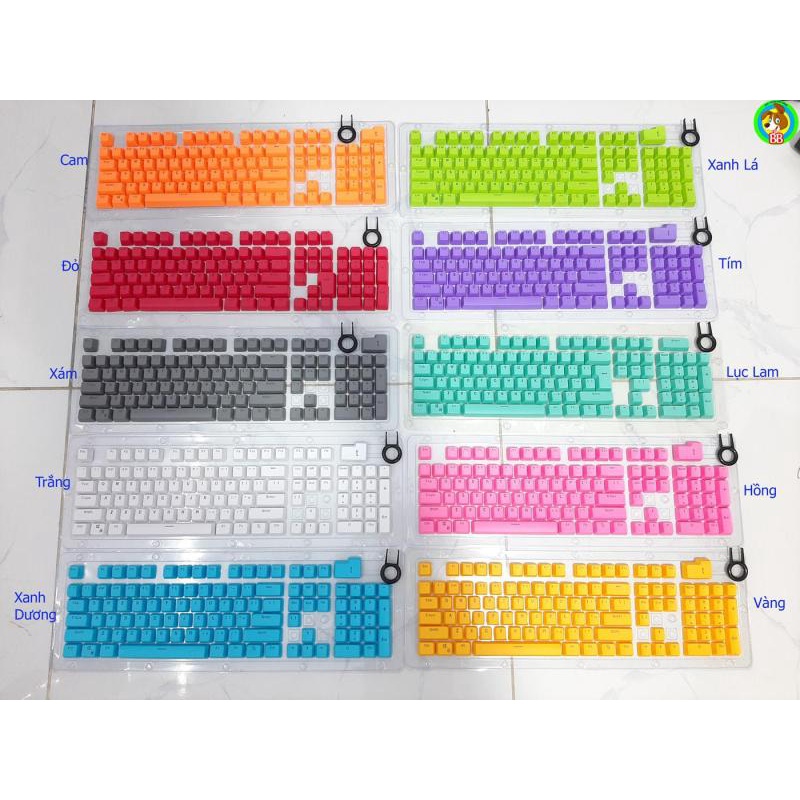 Nút Keycap PBT Xuyên Led 104 Phím cho Bàn phím cơ các màu dailyphukien