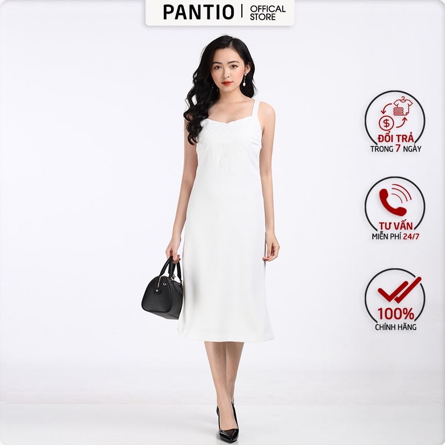 Đầm dạo phố chất liệu thô dáng suông xẻ tà FDP52465 - PANTIO