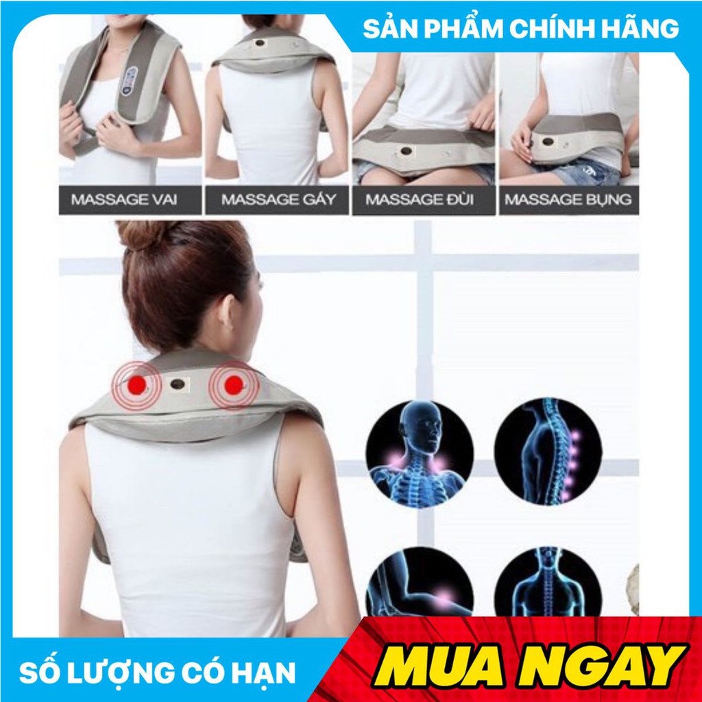 Đai Massage Chườm Nhiệt Cao Cấp  ❤️Freeship❤️ Máy Chườm Nhiệt Đấm Bóp Toàn Thân