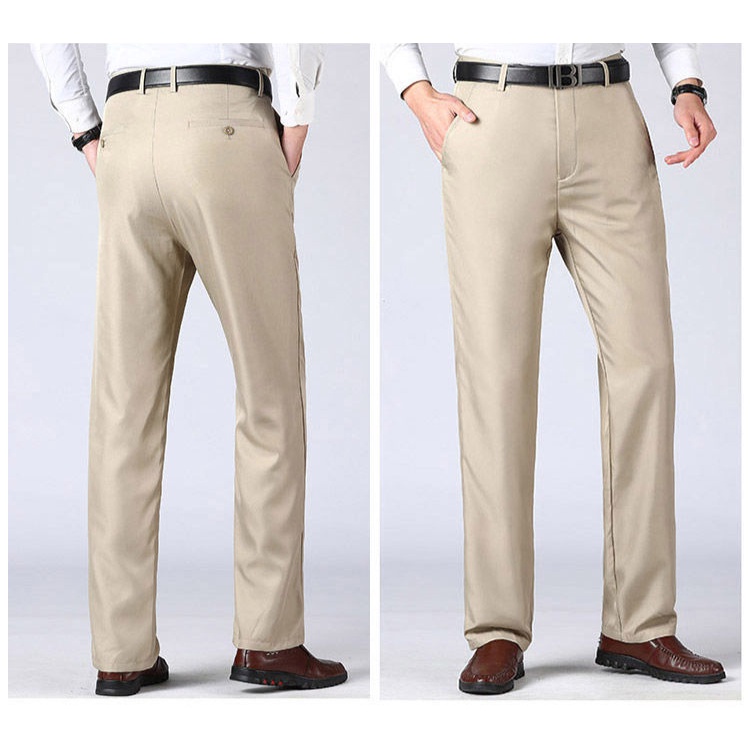 Quần tây ống đứng lưng cao thời trang cho nam trung niên 12