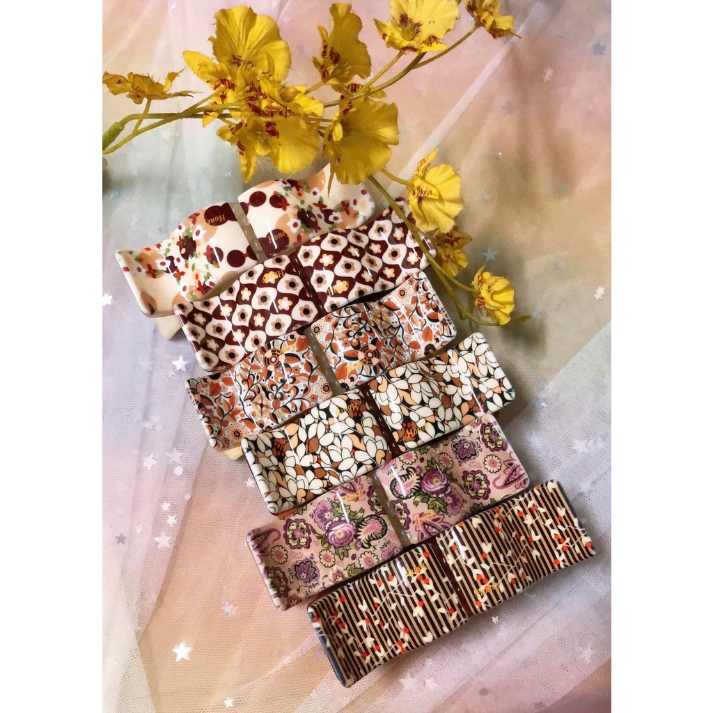 [Mã FAMARAL1 giảm 10K đơn 50K]Kẹp tóc - bấu tóc càng cua 5 răng Honey gam màu nâu (be) kem xu hướng 2021