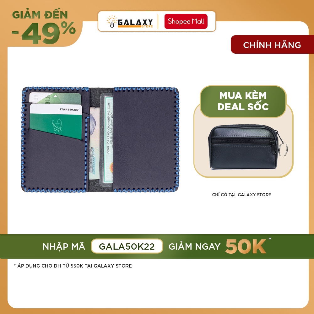 Ví Bóp Nhỏ handmade da thật Galaxy Store GVM02