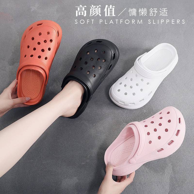 crocs sticker Dép Sandal Nữ Đế Bệt 7CM X 2022 newshoes sticker Accessories Stickers Sandals Shoe Decoration