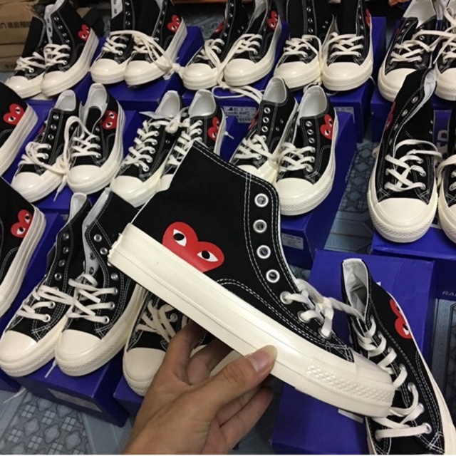 Giày thể thao CDG trái tim cổ thấp và cổ cao_Hàng đẹp loại 1