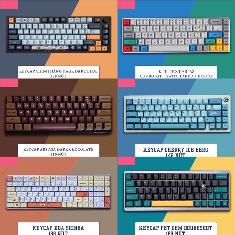 TỔNG HỢP CÁC MẪU KEYCAP PBT CHO BÀN PHÍM CƠ