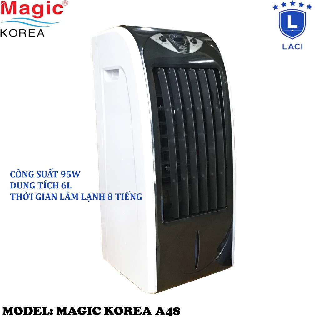 Quạt hơi nước làm lạnh không khí Magic Korea A48 | Dung tích 6L thời gian sử dụng 8 tiếng | Tặng 4 Cục Đá Gel Lạnh | BigBuy360 - bigbuy360.vn