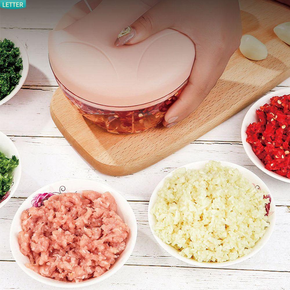 LETTER Hand Pull Manual Food Chopper Baby Food Hand Power Mincer Speedy Chopper Twist Shredder Garlic Blender Garlic Onion Vegetable Fruits Meat Grinder Pengisar Bawang