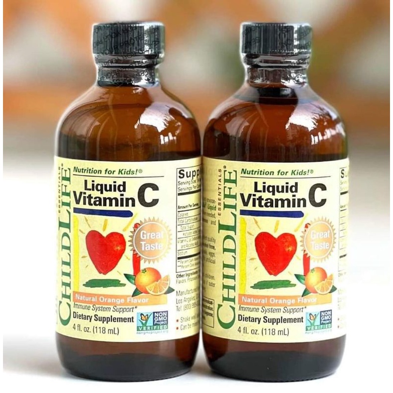 Vitamin C dành cho trẻ từ 6 tháng tuổi ChildLife Liquid Vitamin C