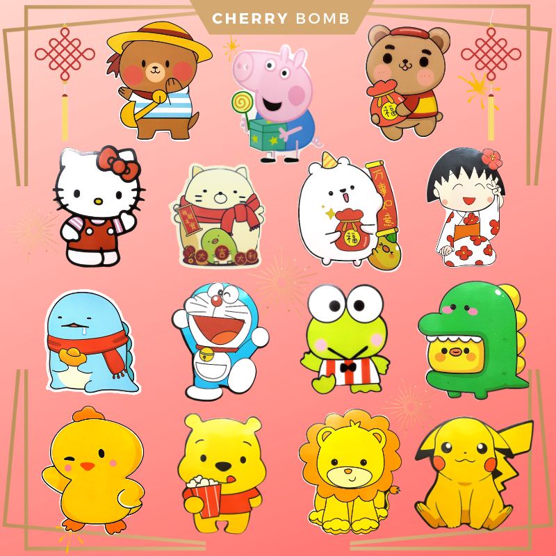 (Chọn Mẫu) Bao LÌ XÌ TẾT 2022 Hoạt Hình Chibi Đáng Yêu - Bao Lì Xì Doraemon, Kitty, Peppa, Pikachu, Vịt…