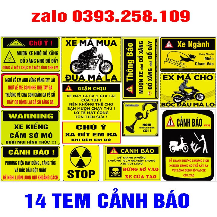 14 tem cảnh báo , logo cảnh báo dán xe | BigBuy360 - bigbuy360.vn