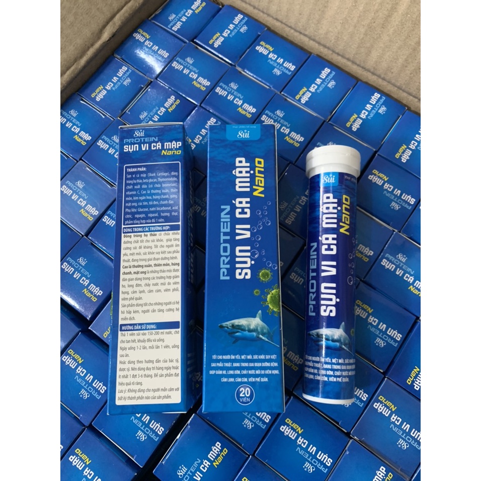 Viên xương khớp Glucosamin Protein Sụn Vi Cá Mập Nano Bổ Sung Canxi, Vitamin K2MK7 -Tái Tạo Sụn Khớp,Giảm Đau ( hộp 20v)