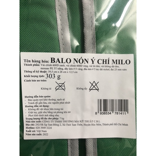 BALO NÓN Ý CHÍ MILO 2 IN 1 - TIỆN DỤNG ĐỒNG HÀNH CÙNG BÉ