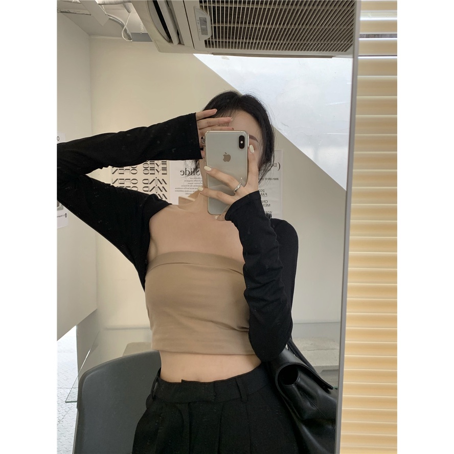 Áo cardigan SUXI dệt kim dài tay màu trơn phong cách Hàn Quốc mới