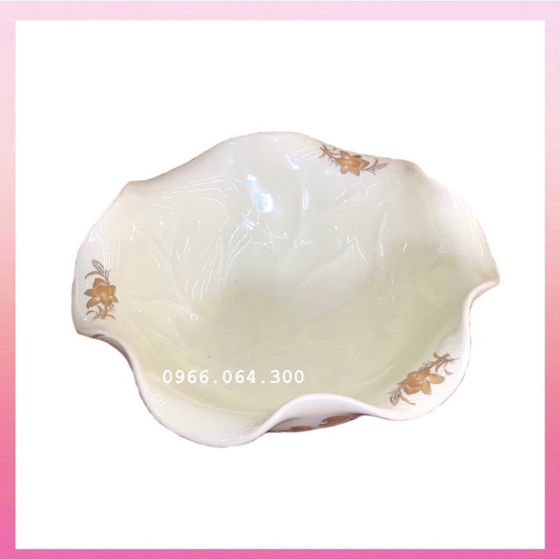 Bát thả hoa màu vàng kim, bát sen minh dường tụ thuỷ thả hoa trưng bàn thờ thần tài