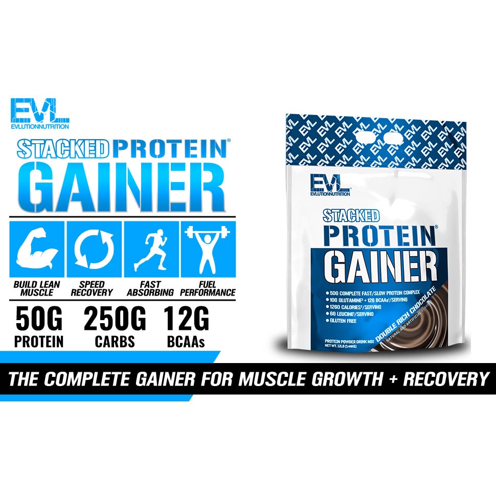 Sữa Tăng Cân Nhanh MASS EVL STACK PROTEIN GAINER 12LBS Cho Người Gầy 5.4KG