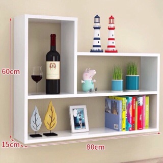Kệ sách treo trắng 80x60x20