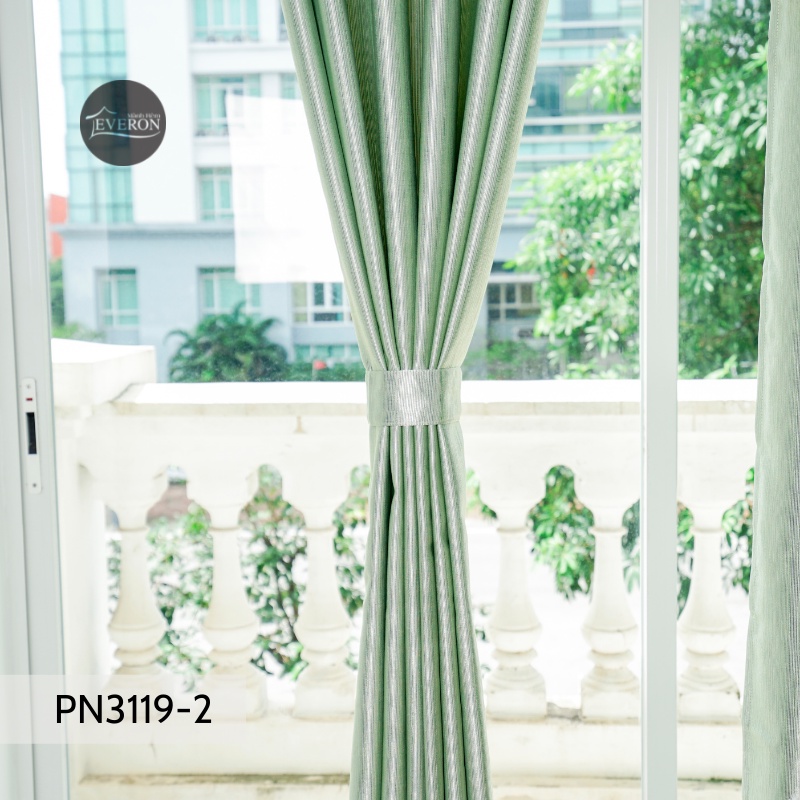 Rèm may sẵn Everon nhiều kích thước màu xanh cốm PN3119-2