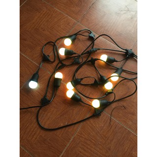 Đui đèn chống nước 10 đui + 10 bóng 3w ánh sáng vàng