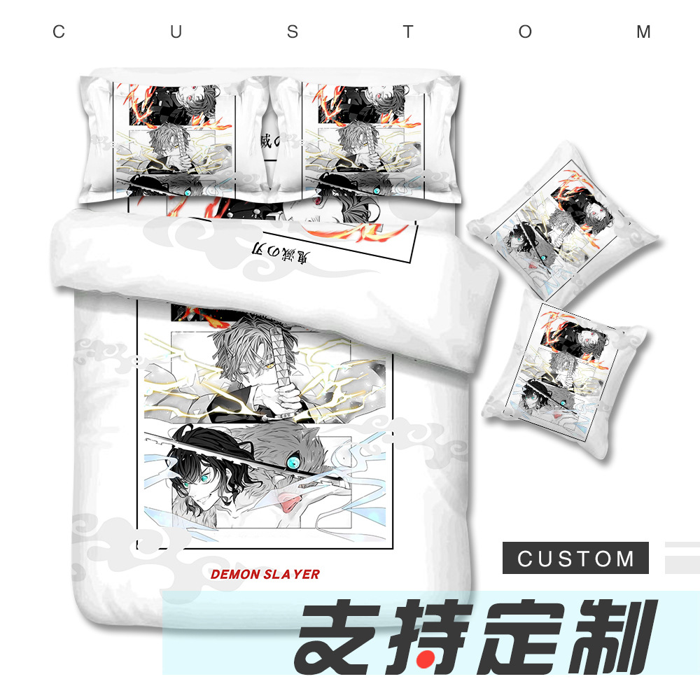Bộ Chăn Ga Và Vỏ Gối In Hình Demon Slayer