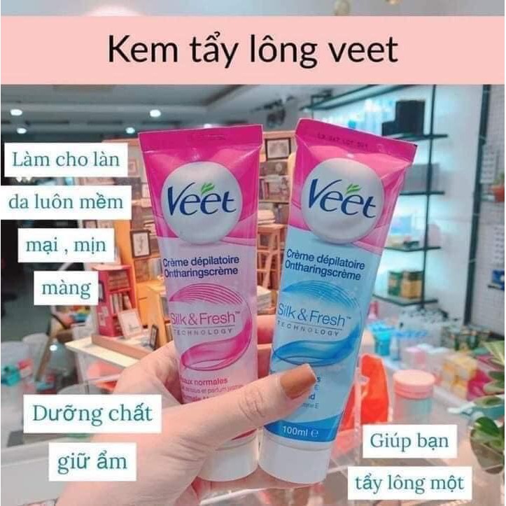 Kem triệt lông nách , lông bikini , lông chân tay .... VEET 100ml của pháp [ cam kết hàng chuẩn ]