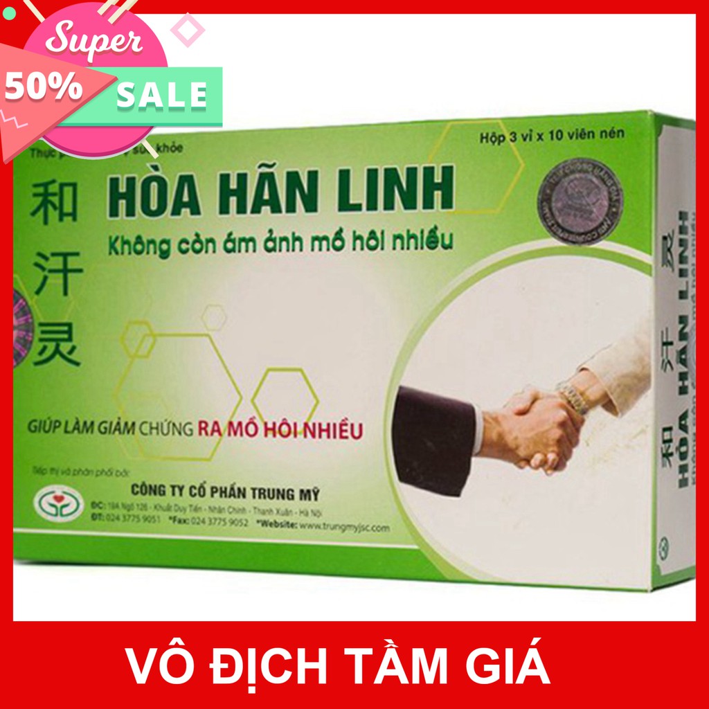 Hòa hãn linh – Hỗ trợ điều trị mồ hôi tay chân (hộp 30 viên)