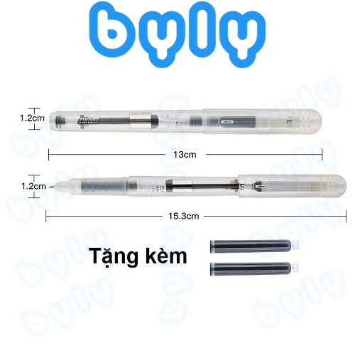 Bút máy luyện chữ vỏ trong suốt đa năng Baoke PN1007 - PN1009 - ByLy Store
