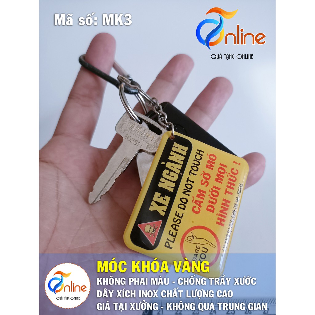 (MK3) Móc khóa vàng XE NGÀNH PLEASE DO NOT TOUCH - Móc Khóa in hình Hot Trend siêu Cute và Dễ thương - Giá rẻ tại xưởng