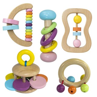 Lục lạc gỗ luyện tập cầm nắm cho bé - Góc âm nhạc, dụng cụ thanh nhạc