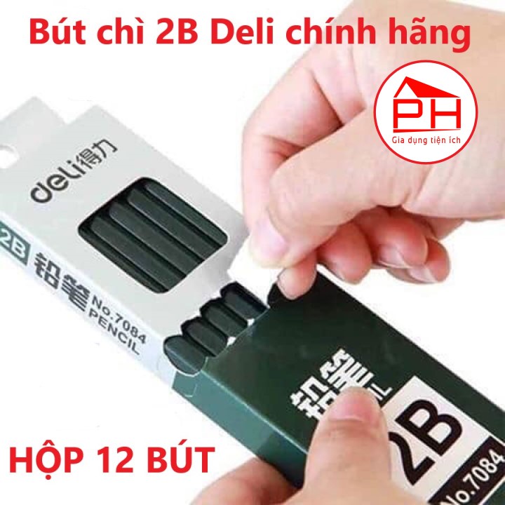 Hộp 12 bút chì DELI 2B (Hàng chính hãng) - Gia dụng Phước Hòa