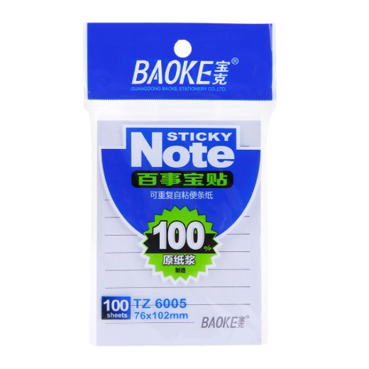 Sticky Note Màu Pastel Có Dòng Kẻ - 100 tờ Baoke