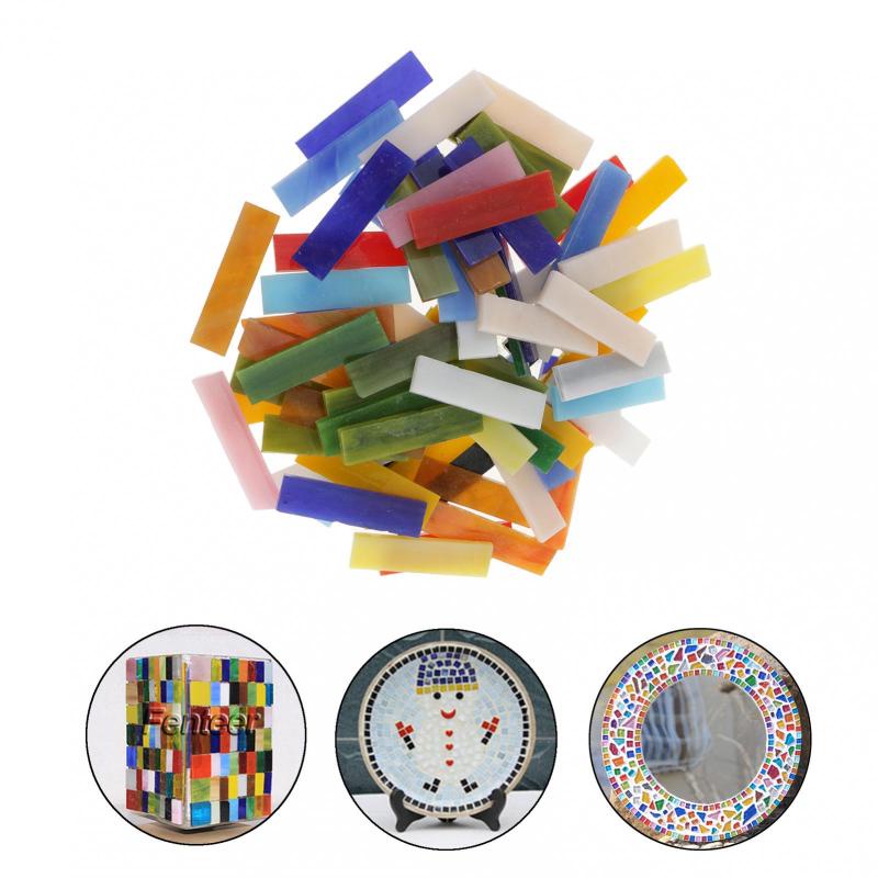 Bộ 70 Miếng Kính Chữ Nhật Nhiều Màu Kích Thước 10x40mm