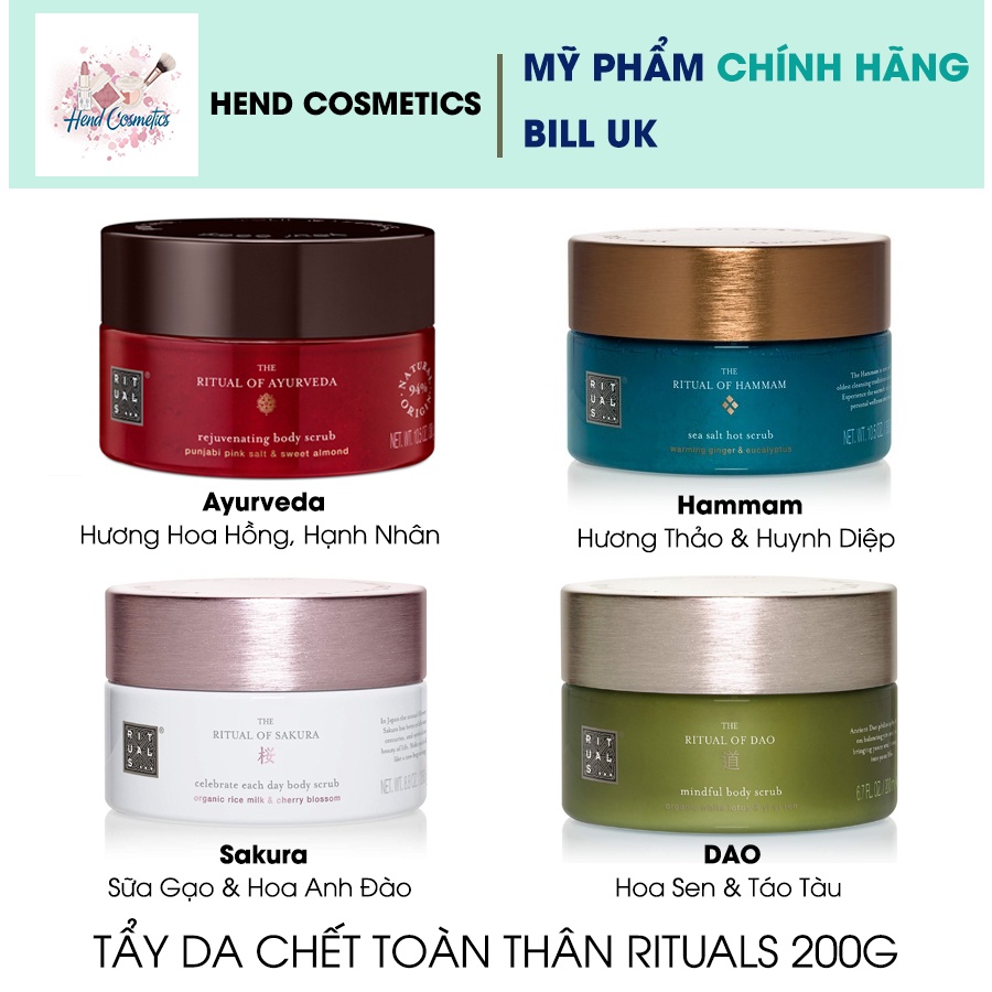 Tẩy Da Chết Toàn Thân Rituals Scrub 200g (Bill UK)