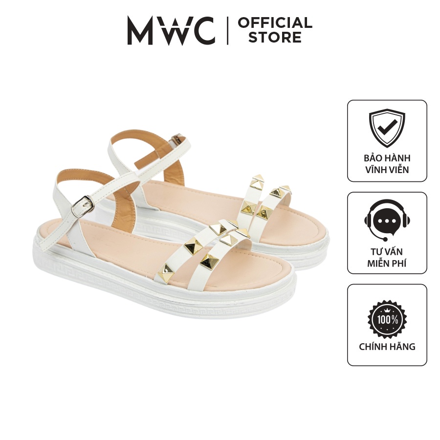 Giày MWC 2916 - Giày Sandal Đế 3CM, Giày Sandal Quai Ngang Đinh Tán Đế 3CM Thời Trang