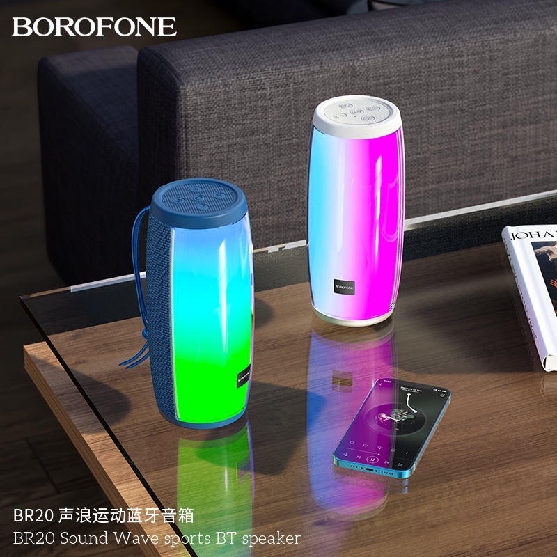 Loa Bluetooth Không Dây BOROFONE BR20 Hiệu Ứng LED, Hỗ Trợ Khe Cắm Thẻ Nhớ,Jack 3.5, Âm Thanh Sống Động, Màu Sắc Bắt Mắt