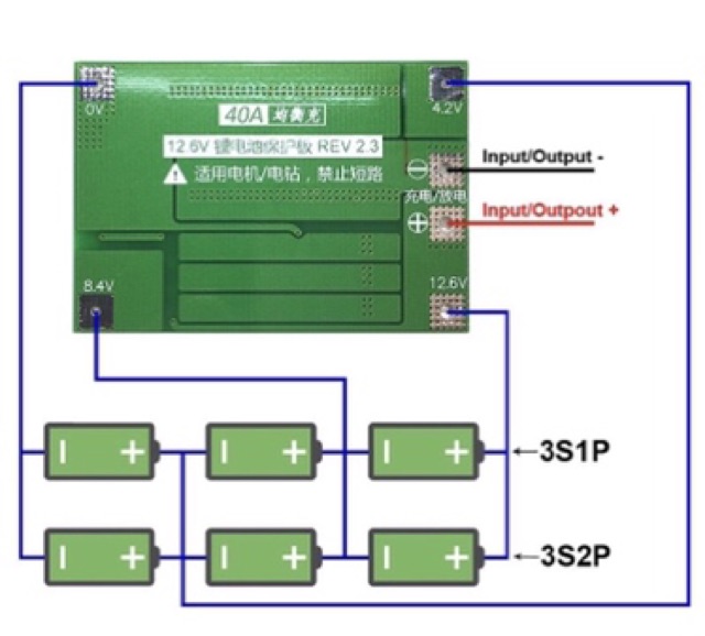 Mạch bảo vệ pin Lion 12.6V 3S 40A chất lượng [ HP Battery ]