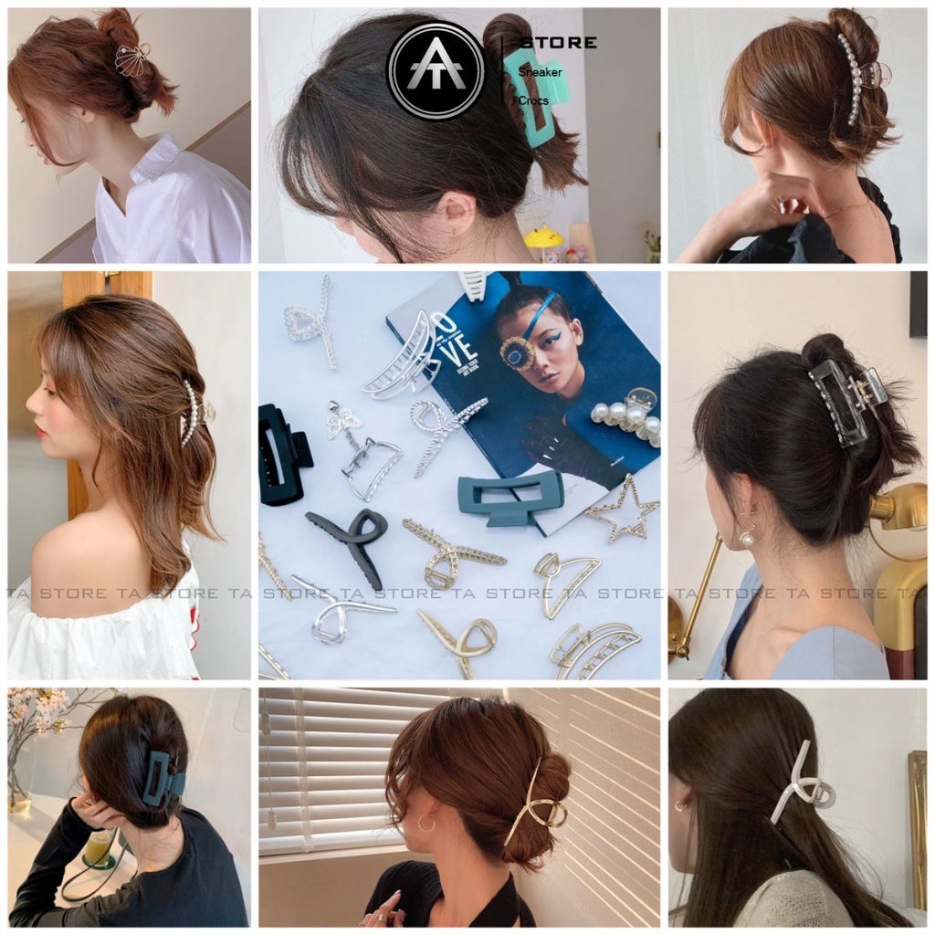 Kẹp tóc cỡ lớn thiết kế đơn giản phong cách hàn quốc