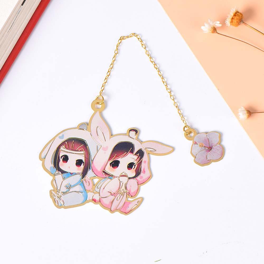 Pewany Mo Dao Zu Shi Dây Tua Rua Hua Cheng Mặt Dây Chuyền Đánh Dấu Sách Bằng Kim Loại Wei Wuxian Lan Wangji