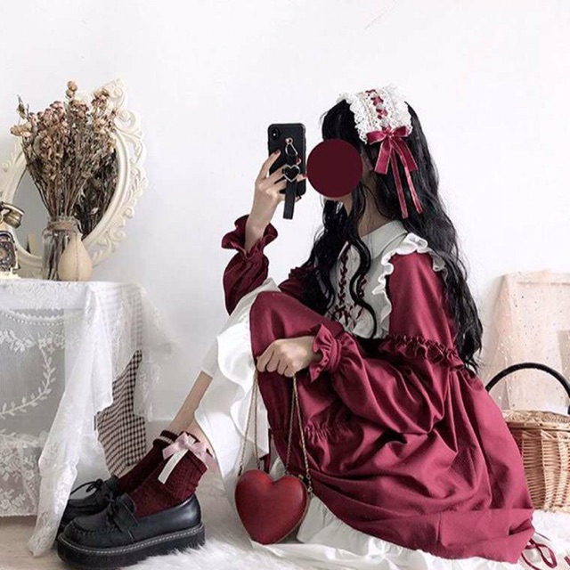 [Sẵn Đỏ] Đầm Lolita Prinsecc OP - Kèm ảnh thật +video✨ | BigBuy360 - bigbuy360.vn
